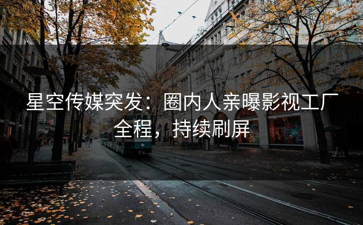 星空传媒突发：圈内人亲曝影视工厂全程，持续刷屏
