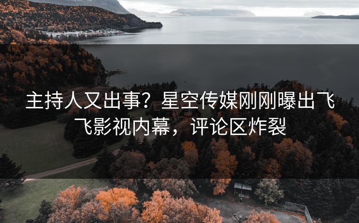 主持人又出事？星空传媒刚刚曝出飞飞影视内幕，评论区炸裂