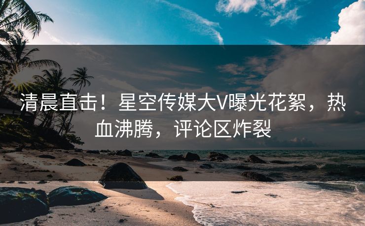 清晨直击！星空传媒大V曝光花絮，热血沸腾，评论区炸裂