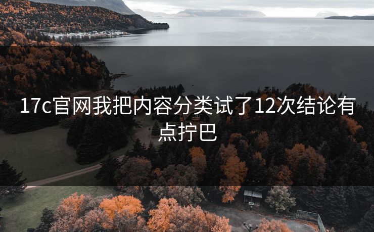 17c官网我把内容分类试了12次结论有点拧巴